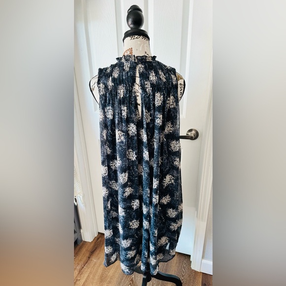 Sleeveless Mock Neck Smocked Midi Dress by Joie - Picture 6 of 12